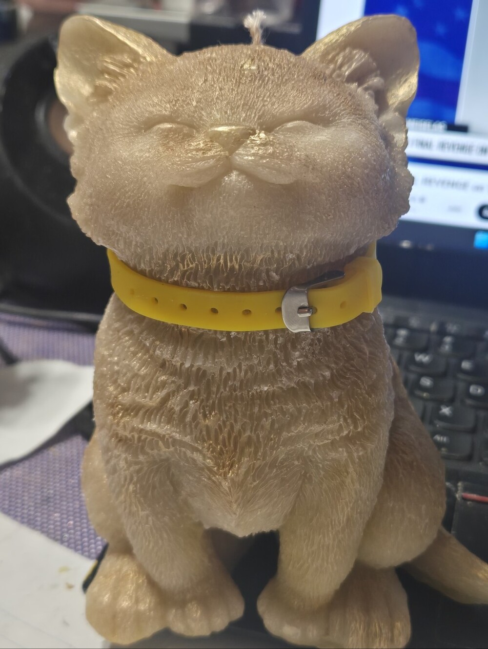 24K Gold Kitty Candle
